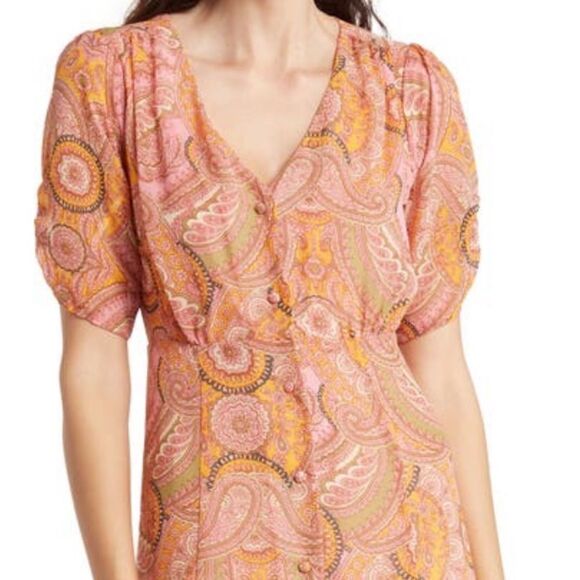 BCBGeneration Women’s Puff Sleeves Button Front Midi Dress in the Size 12 - Picture 6 of 7